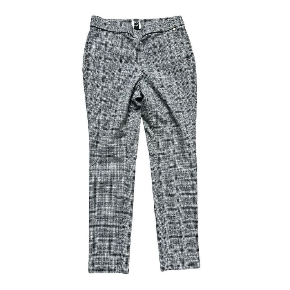 Womens Anne Klein Static Plaid Pull-On Skinny Dress Pants - Sz XS